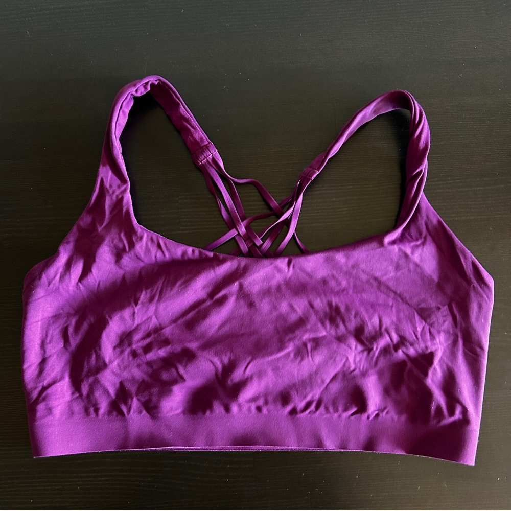 lululemon flexyflex strappy yoga bra light support,d–ddd cups Chilled Grape L/XL